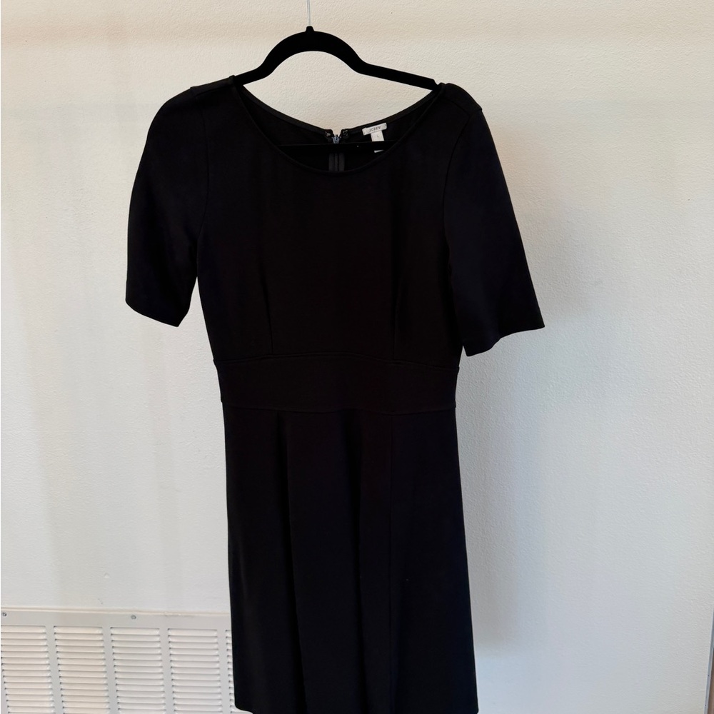 J. Crew Classic A-Line Black Midi Dress